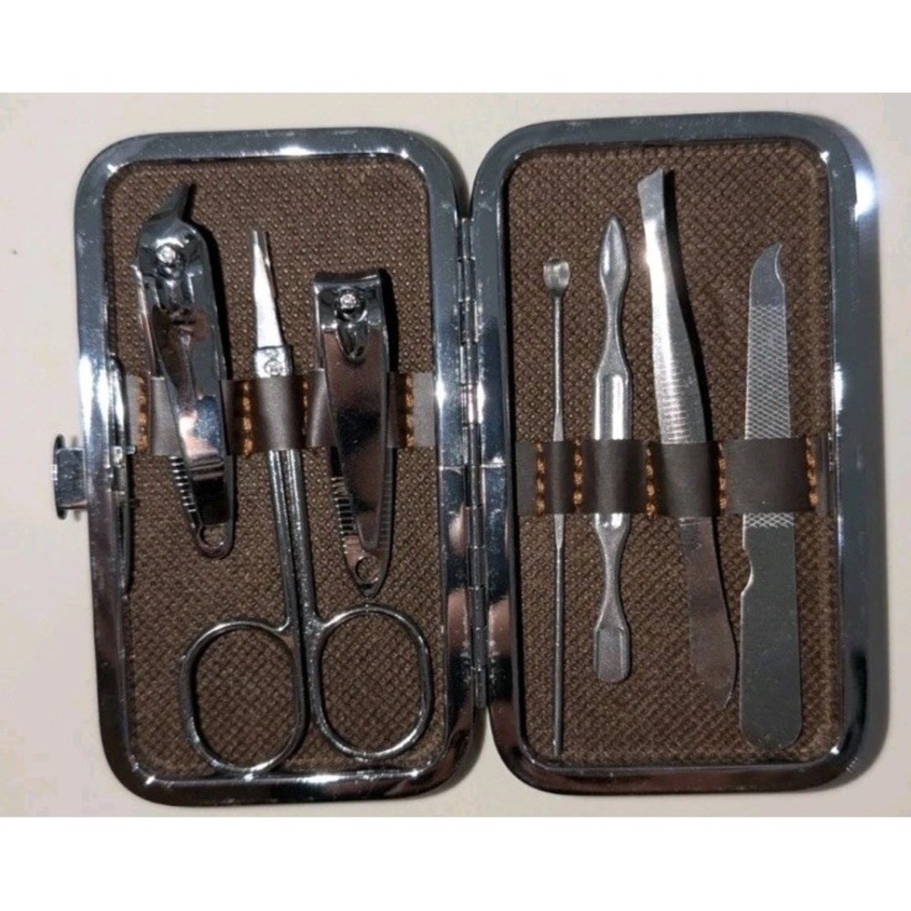 7 Pcs Manicure Pedicure Toe Nail Care Set Cutter Cuticle Clippers Kit With Case